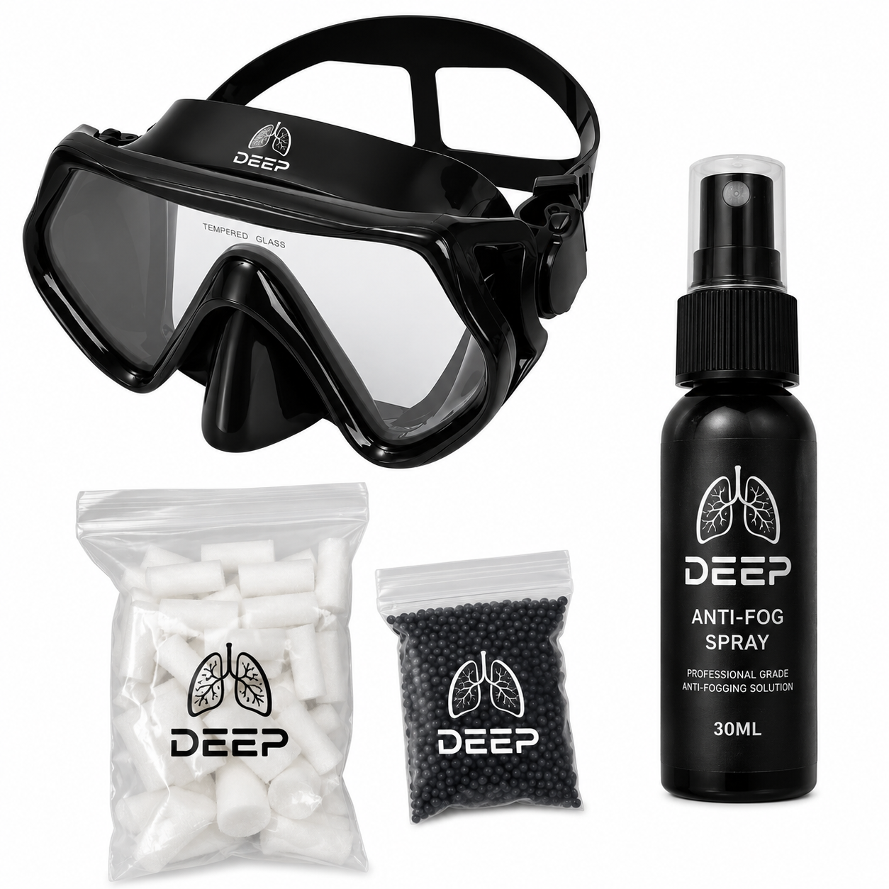 LUNGDEEP Pro-Mask volledige kit met filters en anti-condenspakket